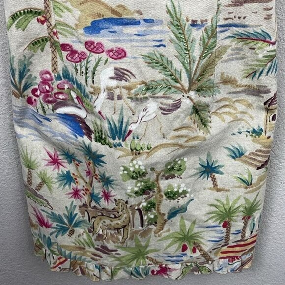 Vintage Maggie London Sweetheart Empire Waist Tropical Jungle Vacation Dress 12 - Picture 12 of 12